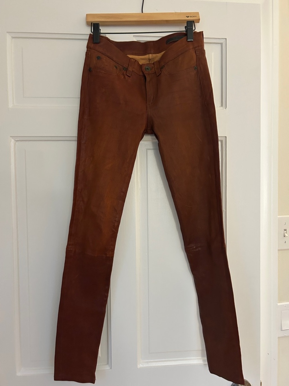 rag & bone Brown Leather Skinny Pants